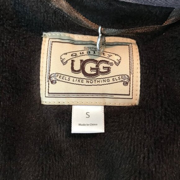 NWOT UGG Classic Full Zip Brown Lined Hoodie Super Soft Size S - Picture 6 of 7